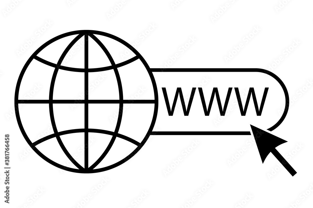 Poster internet world network icon. search for a website. internet domain symbol. vector illustration. stoc