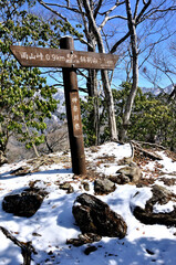 厳冬期の丹沢山地 茅ノ木棚沢ノ頭の山頂