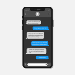 Concept of a mobile chat or conversation of people via mobile phones.