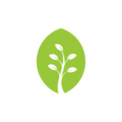 Simple plant logo design vector