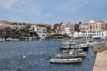 Obraz premium wodden boats in a small port of a little village. 