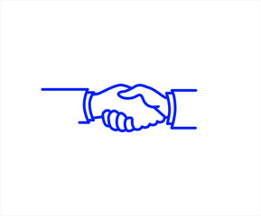 Shaking hands line icon vector illustration isolated on white background. 