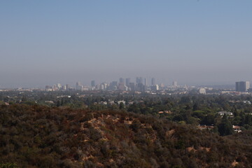 city skyline blanketed in hazy smog