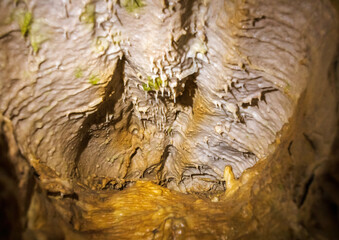 Interior photos of a stalactite cave in Franconian Switzerland in southern Germany