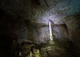 Interior photos of a stalactite cave in Franconian Switzerland in southern Germany