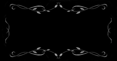 Frame in the style of an old silent film. Space for your text. Pencil drawing