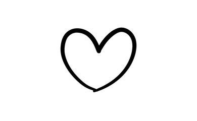 Sign of a heart. Love symbol doodle. Hand drawn vector illustration.