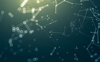Abstract background. Molecules technology with polygonal shapes, connecting dots and lines....