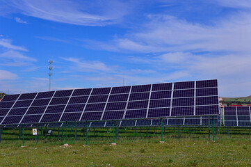 Solar panels green energy light energy