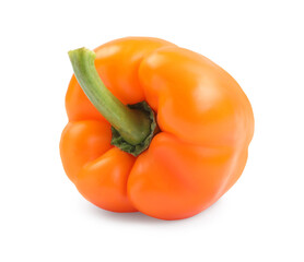 Ripe orange bell pepper isolated on white