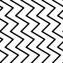 Diagonal zigzag lines seamless pattern. Angled jagged stripes ornament. Linear waves motif. Curves print. Striped background. Slanted wavy stripe figures. Tilted broken line shapes wallpaper. Vector.