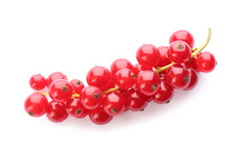 Delicious ripe red currants isolated on white