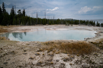Abyss Pool, a thermal feature in the West Thumb Geyser Basin of Yellowstone National Park
