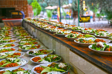 Finger food arrangement - food catering.