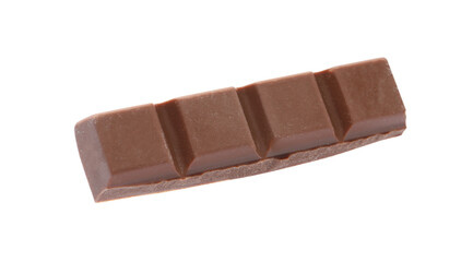 Piece of delicious milk chocolate isolated on white