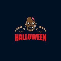 Zombie Halloween head vector symbol