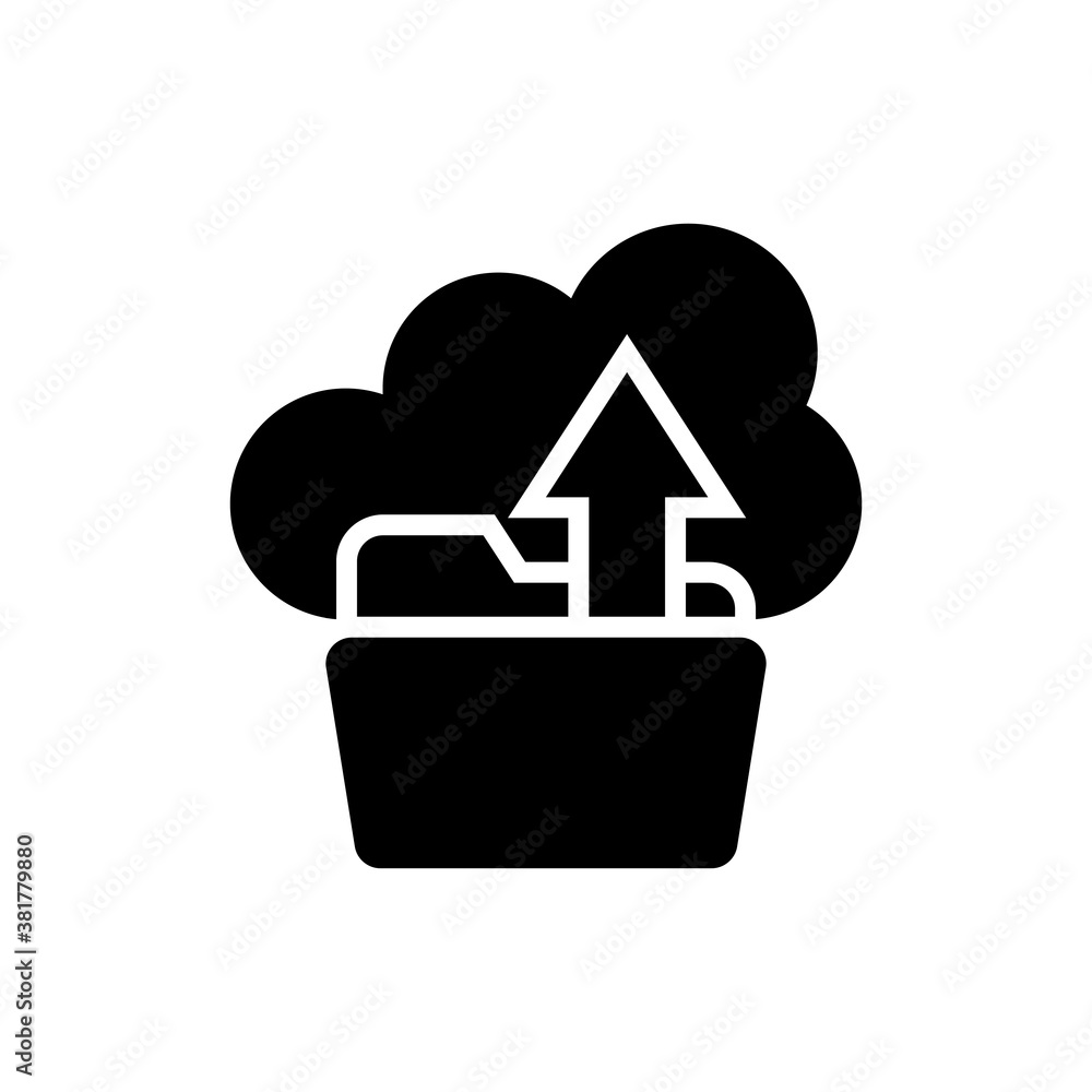 Poster data upload solid icon style illustration.