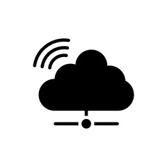 Cloud Internet Solid Icon Style Illustration. 