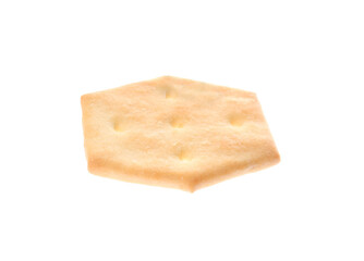 Crispy cracker isolated on white. Delicious snack