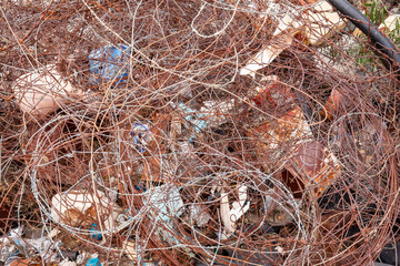 a tangle of dumped wire