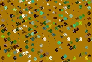 Light Multicolor, Rainbow vector pattern with christmas snowflakes.