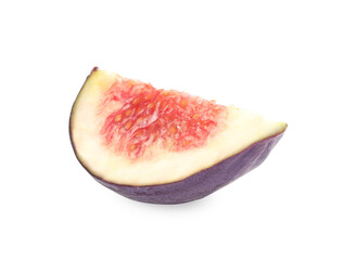 Slice of tasty fresh fig isolated on white