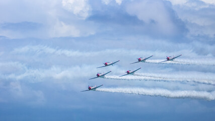 Stunt Planes Flying in Formation