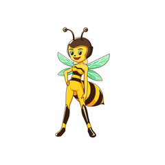 cute bee cartoon character