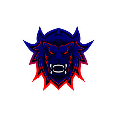 lion mascot esport logo design