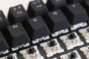 Close-up of Mechanical Keyboard Showing Keyswitch.