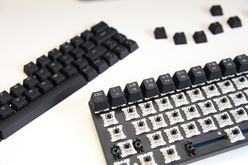 Close-up of Mechanical Keyboard Showing Keyswitch.