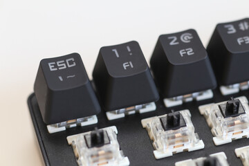 Close-up of Mechanical Keyboard Showing Keyswitch.