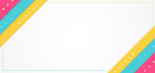 Colorful overlap layer colorful shape design dashed line frame style