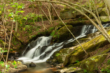 Water flow in Ruri valley in Sonobe, Nantan city, Kyoto, Japan in summer