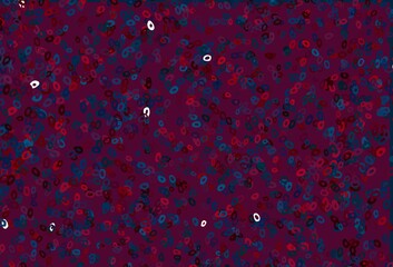Dark Blue, Red vector background with bubbles.