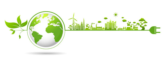 Ecology concept and Environmental ,Banner design elements for sustainable energy development, Vector illustration