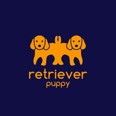 Retriever Puppy Dog Logo Design, cute logo, animal design concept, lovely dog
