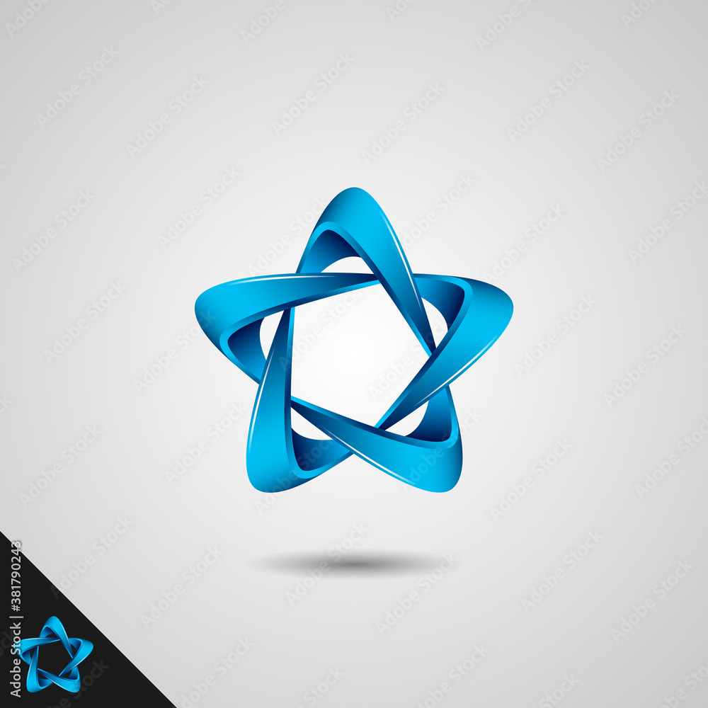 Wall mural Infinity Star Logo Symbol with 3D style