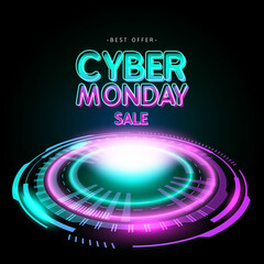 Cyber monday design sale and offer banner