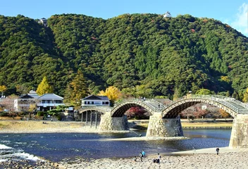 Tableaux ronds sur plexiglas Le pont Kintai 山口県･錦帯橋