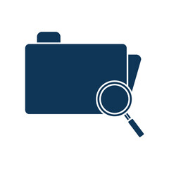 lupe with file silhouette style icon vector design