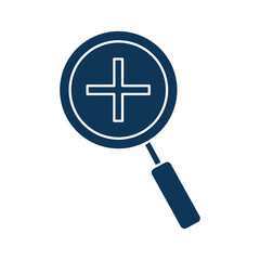 Obraz premium plus in lupe silhouette style icon vector design