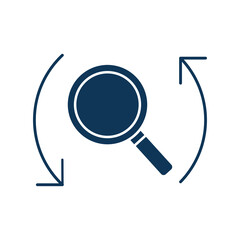 bug in lupe silhouette style icon vector design