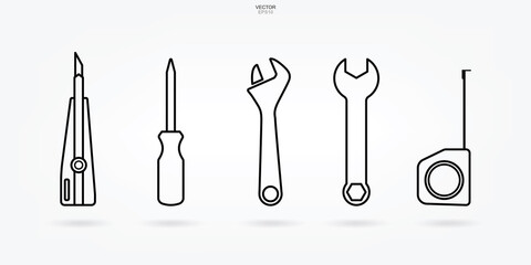 Craftsman tool icon. Technician tool sign and symbol. Vector.