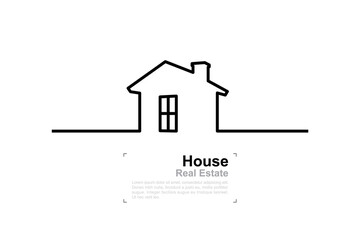 Abstract house shape sign and symbol. Image of real estate for residential template design. Vector.