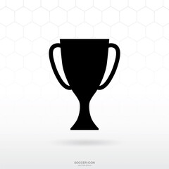 Soccer gold cup icon. Soccer sport sign and symbol for template design. Vector.