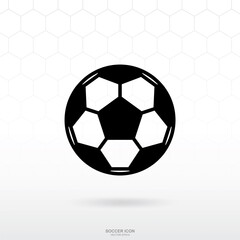 Soccer football ball icon. Soccer sport sign and symbol for template design. Vector.