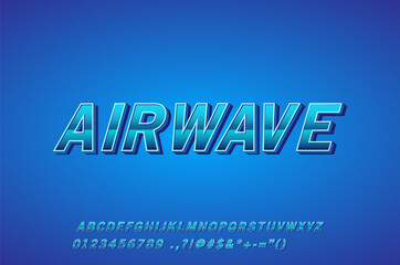 Font design style text effect with modern alphabet design. Blue color modern letter design