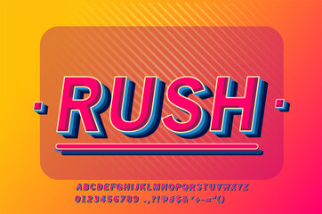 Strong bold 3D font effect, youth typography style, with highlight gradient color and shadow effect.