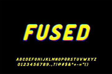 Modern and Stylish typeface, youth typography style, spectrum effect alphabet with full character Numbers and Symbols.